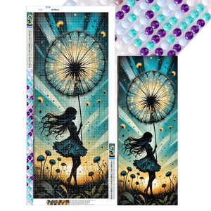 Dandelion Girl 40*90CM(Canvas) Full Round Drill Diamond Painting