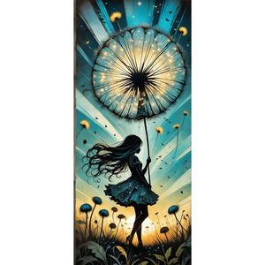 Dandelion Girl 40*90CM(Canvas) Full Round Drill Diamond Painting