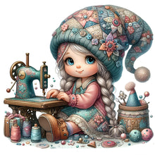 Load image into Gallery viewer, Sewing Machine Girl 40*40CM(Canvas) Full Round Drill Diamond Painting
