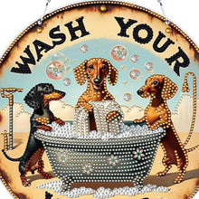 Load image into Gallery viewer, Hot Dog Dachshund 2D Flat DIY Diamond Art Pendant Window Hanging Art Home Decor
