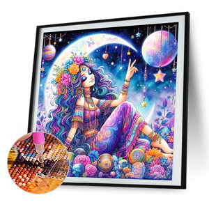 Moon Lady 40*40CM(Picture) Full AB Round Drill Diamond Painting