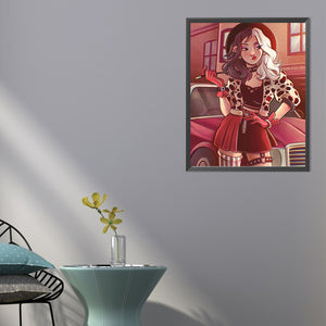 Fashion Girl 40*50CM(Picture) Full AB Round Drill Diamond Painting