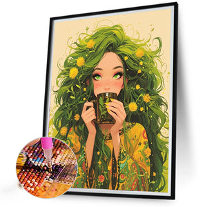 Natural Girl 40*50CM(Picture) Full AB Round Drill Diamond Painting