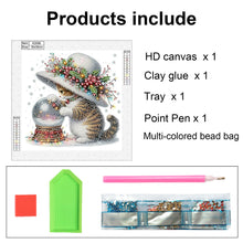 Load image into Gallery viewer, Cute Christmas Cat 30*30CM(Canvas) Partial Special Shaped Drill Diamond Painting
