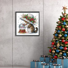 Load image into Gallery viewer, Cute Christmas Cat 30*30CM(Canvas) Partial Special Shaped Drill Diamond Painting

