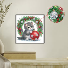 Load image into Gallery viewer, Cute Christmas Cat 30*30CM(Canvas) Partial Special Shaped Drill Diamond Painting
