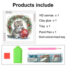 Load image into Gallery viewer, Cute Christmas Cat 30*30CM(Canvas) Partial Special Shaped Drill Diamond Painting
