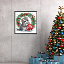 Load image into Gallery viewer, Cute Christmas Cat 30*30CM(Canvas) Partial Special Shaped Drill Diamond Painting
