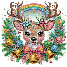 Load image into Gallery viewer, Cute Christmas Deer 30*30CM(Canvas) Partial Special Shaped Drill Diamond Painting
