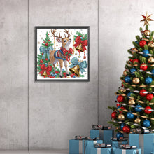 Load image into Gallery viewer, Cute Christmas Deer 30*30CM(Canvas) Partial Special Shaped Drill Diamond Painting
