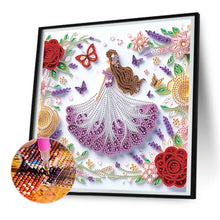 Load image into Gallery viewer, Quilling Flower Girl 30*30CM(Canvas) Partial Special Shaped Drill Diamond Painting
