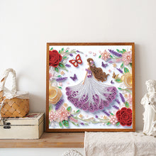 Load image into Gallery viewer, Quilling Flower Girl 30*30CM(Canvas) Partial Special Shaped Drill Diamond Painting
