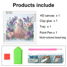 Load image into Gallery viewer, Quilling Flower Girl 30*30CM(Canvas) Partial Special Shaped Drill Diamond Painting
