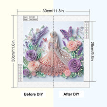 Load image into Gallery viewer, Quilling Flower Girl 30*30CM(Canvas) Partial Special Shaped Drill Diamond Painting
