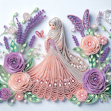 Load image into Gallery viewer, Quilling Flower Girl 30*30CM(Canvas) Partial Special Shaped Drill Diamond Painting
