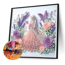 Load image into Gallery viewer, Quilling Flower Girl 30*30CM(Canvas) Partial Special Shaped Drill Diamond Painting
