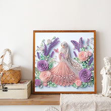 Load image into Gallery viewer, Quilling Flower Girl 30*30CM(Canvas) Partial Special Shaped Drill Diamond Painting
