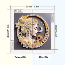 Load image into Gallery viewer, Quilling Paper Painting Noble Lady 30*30CM(Canvas) Partial Special Shaped Drill Diamond Painting
