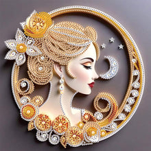 Load image into Gallery viewer, Quilling Paper Painting Noble Lady 30*30CM(Canvas) Partial Special Shaped Drill Diamond Painting
