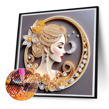 Load image into Gallery viewer, Quilling Paper Painting Noble Lady 30*30CM(Canvas) Partial Special Shaped Drill Diamond Painting
