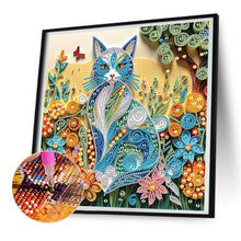 Load image into Gallery viewer, Quilling Cat 30*30CM(Canvas) Partial Special Shaped Drill Diamond Painting
