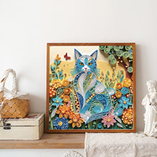 Load image into Gallery viewer, Quilling Cat 30*30CM(Canvas) Partial Special Shaped Drill Diamond Painting
