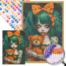 Load image into Gallery viewer, Bear Doll And Girl 40*60CM(Picture) Full AB Round Drill Diamond Painting
