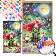 Load image into Gallery viewer, The Fox And The Red-Haired Girl 40*70CM(Picture) Full AB Round Drill Diamond Painting
