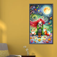 Load image into Gallery viewer, The Fox And The Red-Haired Girl 40*70CM(Picture) Full AB Round Drill Diamond Painting
