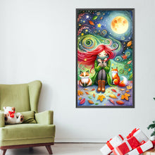 Load image into Gallery viewer, The Fox And The Red-Haired Girl 40*70CM(Picture) Full AB Round Drill Diamond Painting
