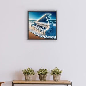 The Piano On The Sea 30*30CM(Canvas) Full Round Drill Diamond Painting