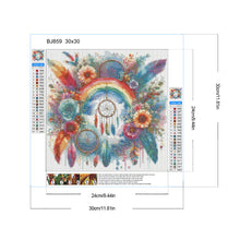 Load image into Gallery viewer, Rainbow Floral Dream Catcher 30*30CM(Canvas) Full Round Drill Diamond Painting
