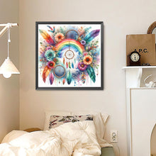 Load image into Gallery viewer, Rainbow Floral Dream Catcher 30*30CM(Canvas) Full Round Drill Diamond Painting
