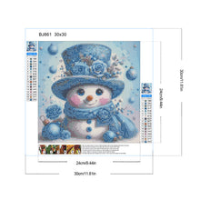 Load image into Gallery viewer, Blue Snowman 30*30CM(Canvas) Full Round Drill Diamond Painting
