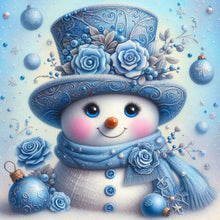 Load image into Gallery viewer, Blue Snowman 30*30CM(Canvas) Full Round Drill Diamond Painting
