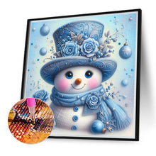 Load image into Gallery viewer, Blue Snowman 30*30CM(Canvas) Full Round Drill Diamond Painting
