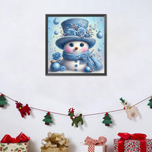 Load image into Gallery viewer, Blue Snowman 30*30CM(Canvas) Full Round Drill Diamond Painting
