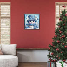 Load image into Gallery viewer, Blue Snowman 30*30CM(Canvas) Full Round Drill Diamond Painting
