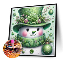 Load image into Gallery viewer, Green Snowman 30*30CM(Canvas) Full Round Drill Diamond Painting
