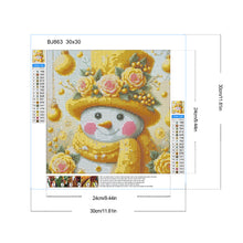 Load image into Gallery viewer, Yellow Snowman 30*30CM(Canvas) Full Round Drill Diamond Painting
