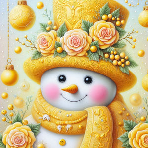 Yellow Snowman 30*30CM(Canvas) Full Round Drill Diamond Painting