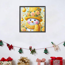 Load image into Gallery viewer, Yellow Snowman 30*30CM(Canvas) Full Round Drill Diamond Painting
