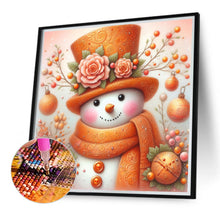 Load image into Gallery viewer, Orange Snowman 30*30CM(Canvas) Full Round Drill Diamond Painting
