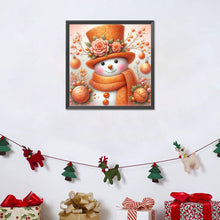 Load image into Gallery viewer, Orange Snowman 30*30CM(Canvas) Full Round Drill Diamond Painting
