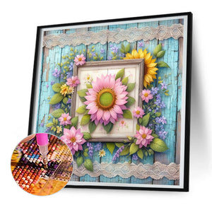 Pink Sunflower 30*30CM(Canvas) Full Round Drill Diamond Painting