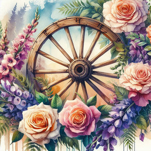 Rose Wheel 30*30CM(Canvas) Full Round Drill Diamond Painting