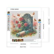 Load image into Gallery viewer, Red Roses On The Grave 30*30CM(Canvas) Full Round Drill Diamond Painting
