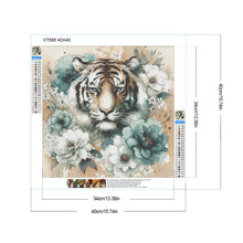 Load image into Gallery viewer, Blue And White Peony Tiger 40*40CM(Canvas) Full Round Drill Diamond Painting
