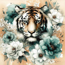 Load image into Gallery viewer, Blue And White Peony Tiger 40*40CM(Canvas) Full Round Drill Diamond Painting
