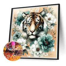 Load image into Gallery viewer, Blue And White Peony Tiger 40*40CM(Canvas) Full Round Drill Diamond Painting
